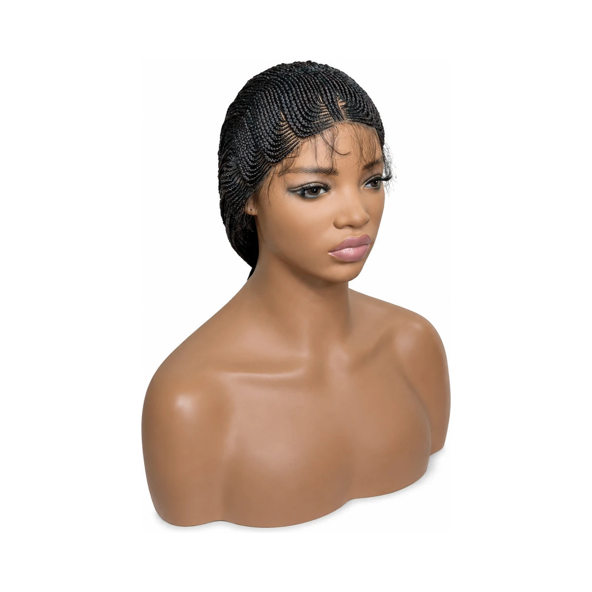 Side Part/Mid Closure Conrow with Box Braids