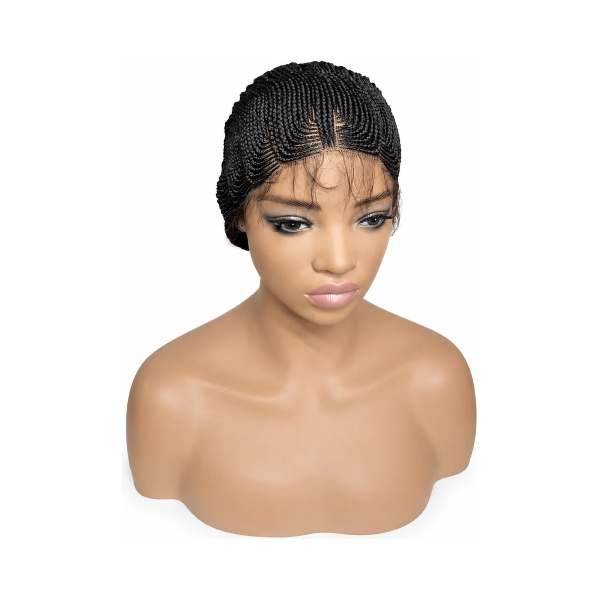 Side Part/Mid Closure Conrow with Box Braids