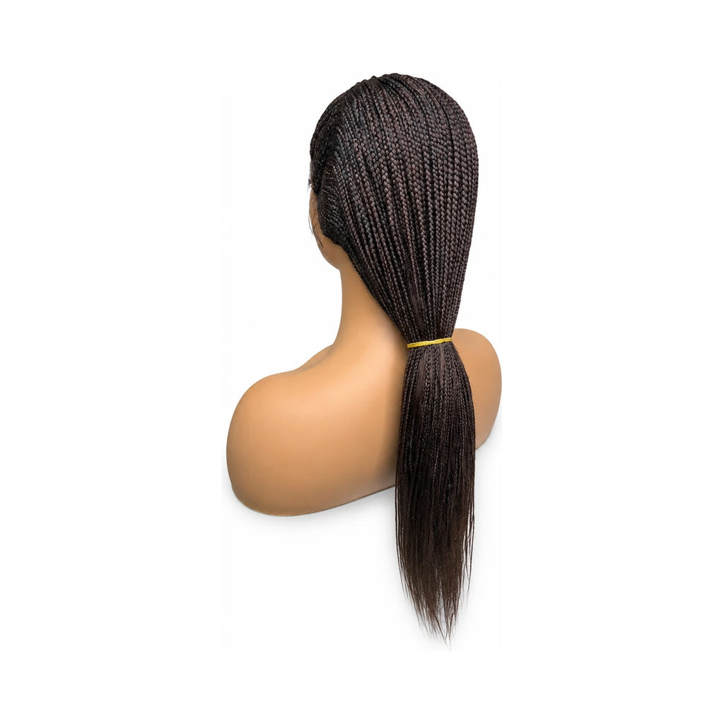 Side Part/Mid Closure Conrow with Box Braids