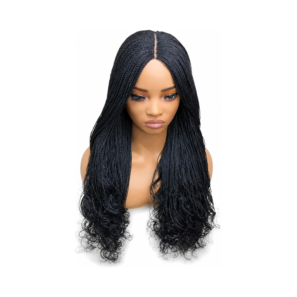 Side Part/Mid Closure Nano Twist Loose Curl Braids