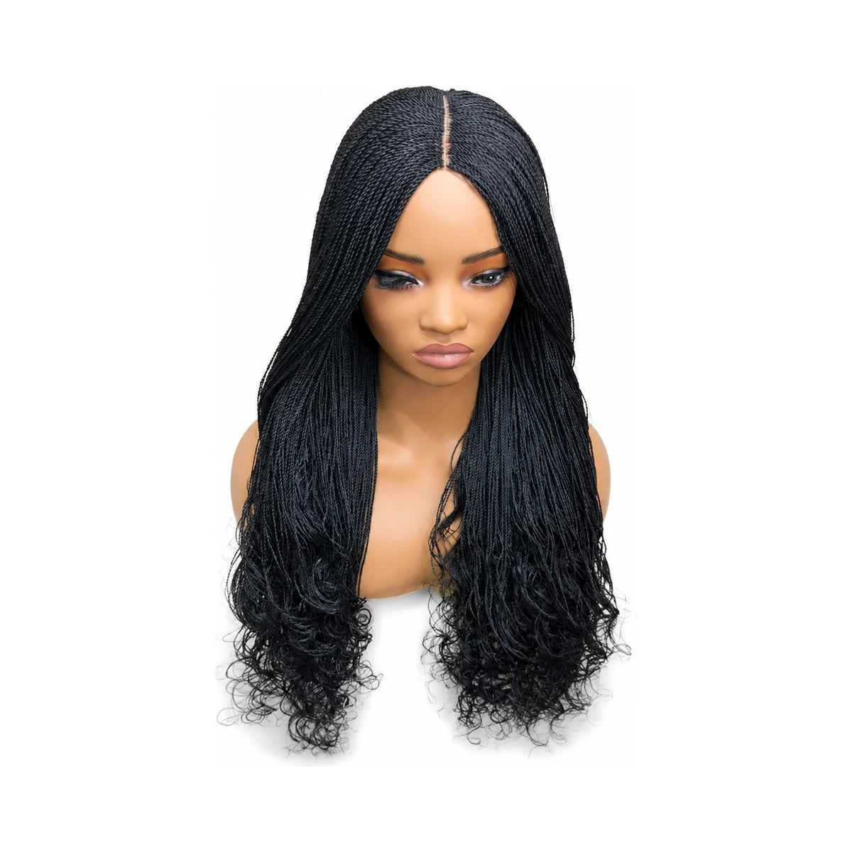 Side Part/Mid Closure Nano Twist Loose Curl Braids