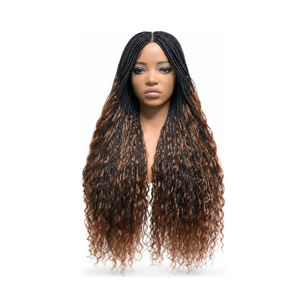 Side Part/Mid Closure Small Boho Box Braids